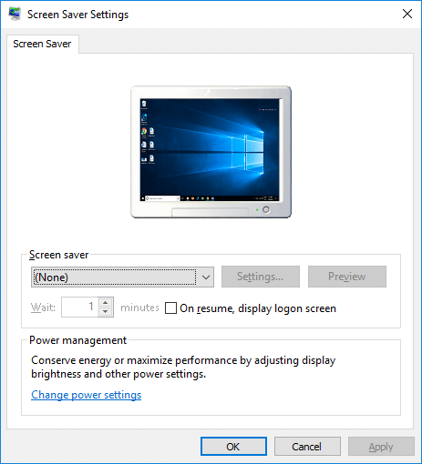 From screensaver settings window you can make the changes as per your preferences