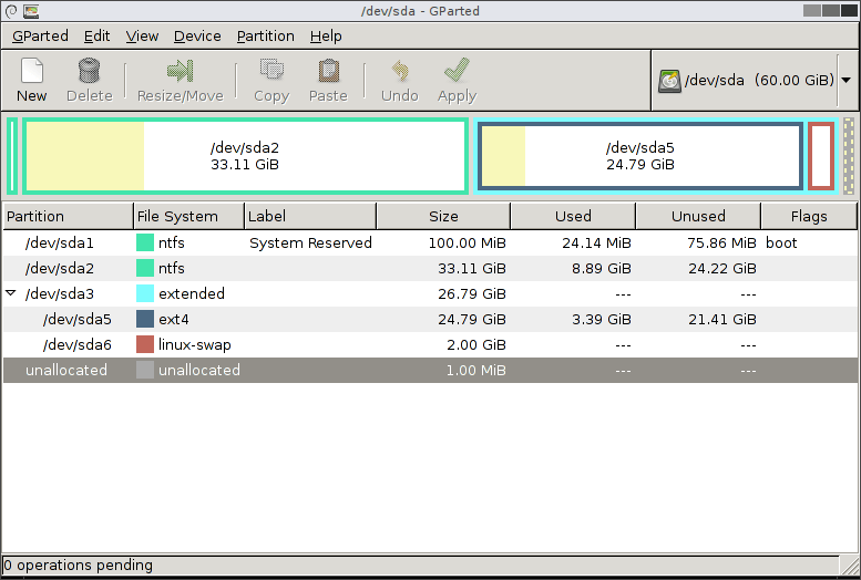 G Parted Disk Partition