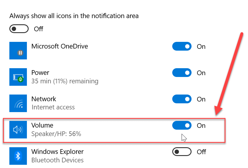 Get back your Volume Icon in Windows Taskbar