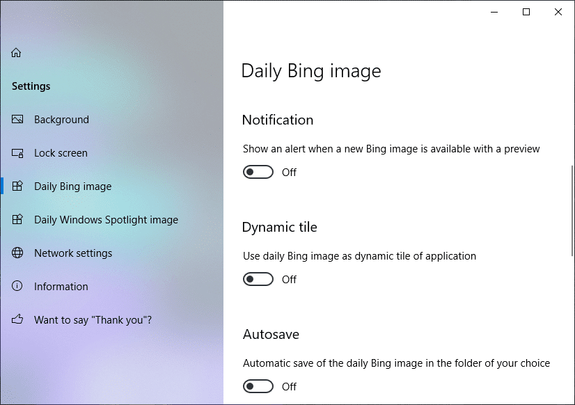 Get notified when new Bing Image is available