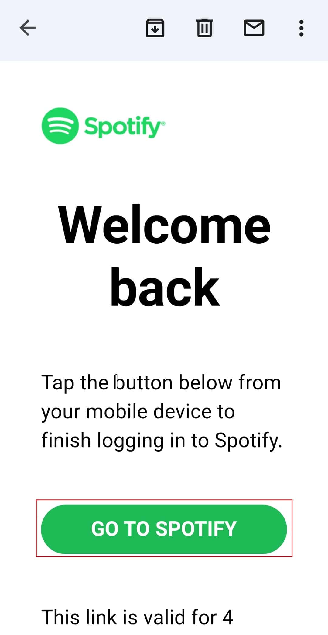 Go to Spotify in gmail app
