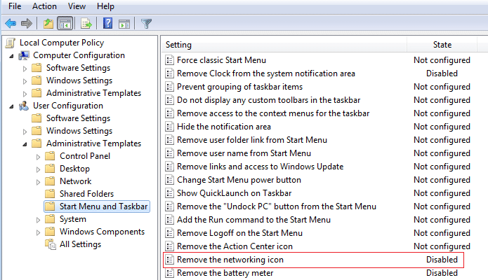 Go to Start Menu and Taskbar in Group Policy Editor