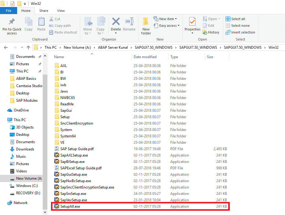 Go to the extracted folder and find SetupAll.exe of SAP IDES