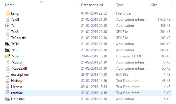 Go to the folder where you have installed 7-zip and open it