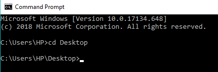 Go to the location where TAR file is present using cd command | Open TAR Files (.tar.gz) on Windows 10