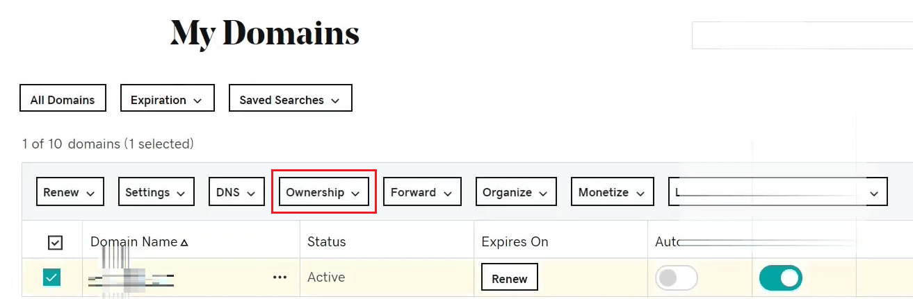Click on the Ownership tab from the top
