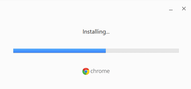Google Chrome començarà a baixar i instal·lar