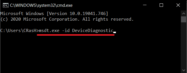Hardware Troubleshooter from CMD msdt.exe -id DeviceDiagnostic | Fix: Laptop Camera Not Working on Windows 10