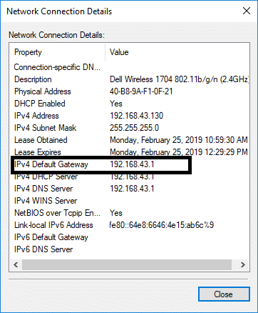 Here you will see IP address next to IPv4 Default gateway. | Find My Router's IP Address