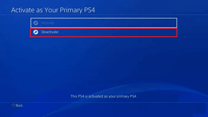 Hit the Deactivate option | How Do I Remove My PSN Account from Another PS4