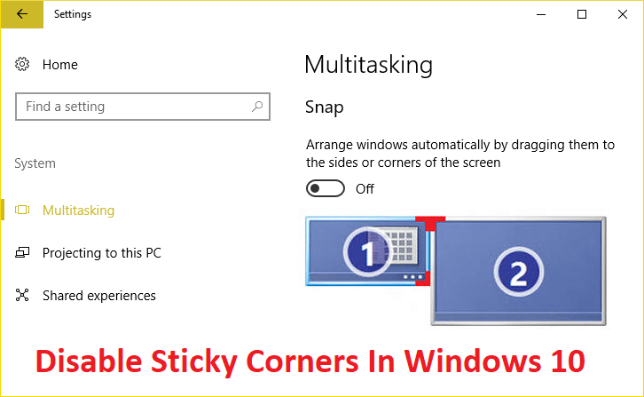 How To Disable Sticky Corners In Windows 10