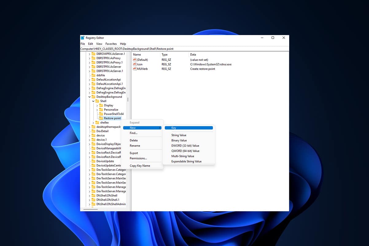 How to Add Create Restore Point Context Menu in Windows 11