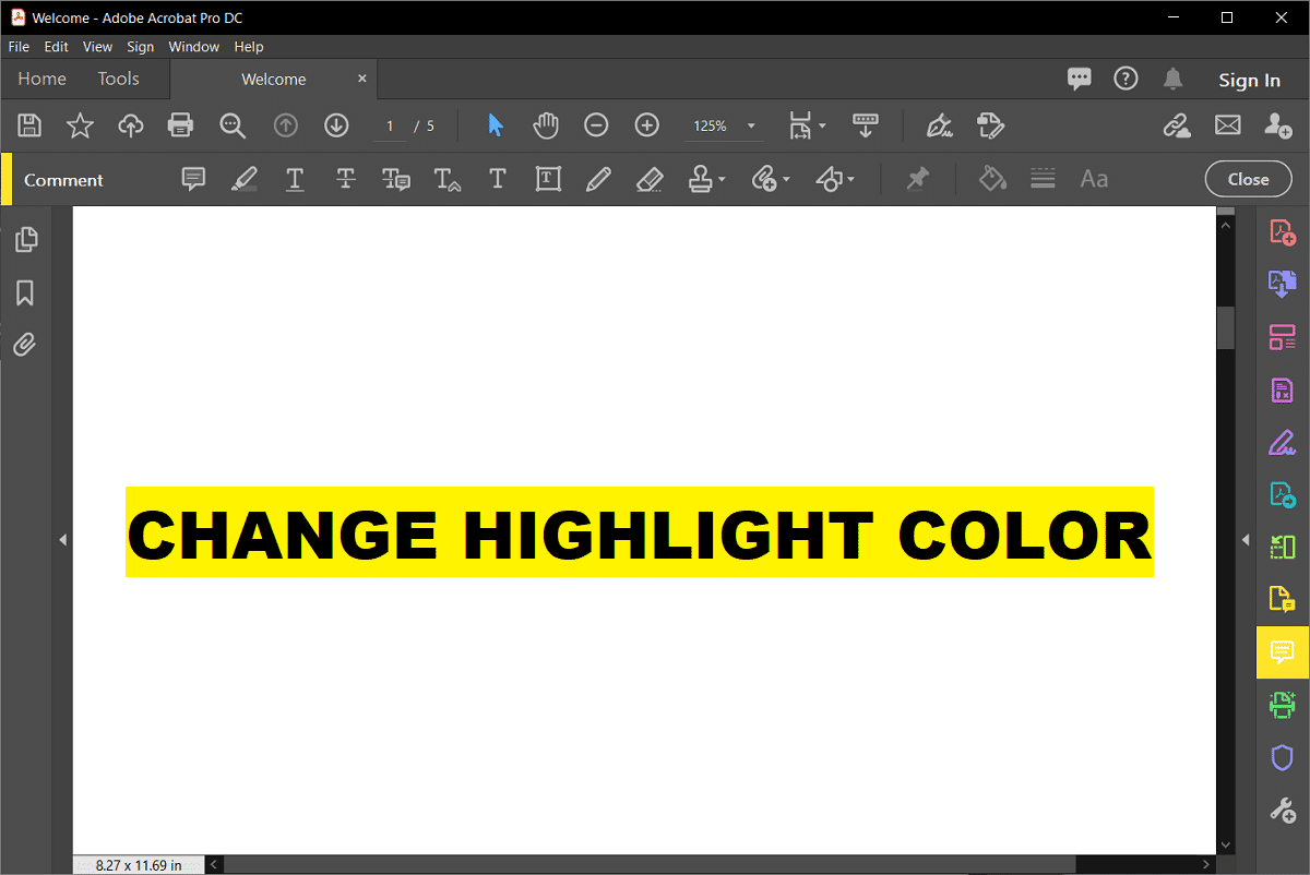 Adobe Acrobat Reader에서 강조 색상을 변경하는 방법