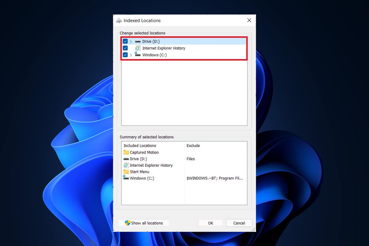 How to Configure Indexing Options on Windows 11