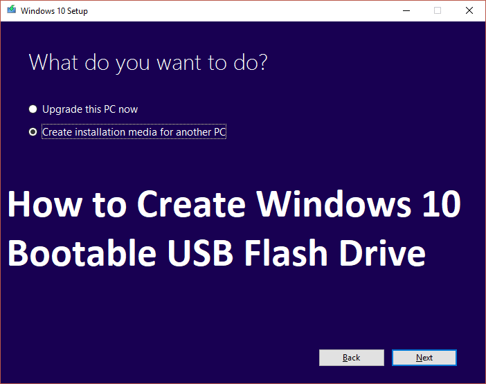 Come creare un'unità flash USB avviabile di Windows 10
