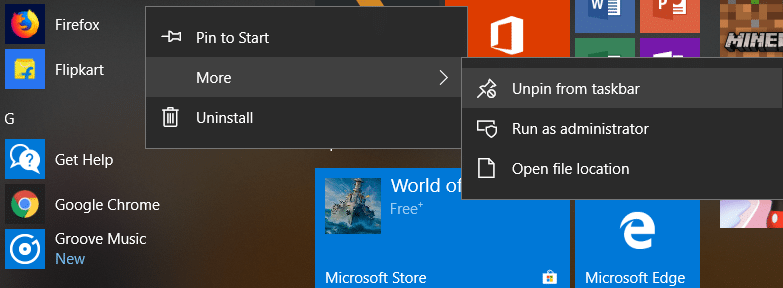 How to Disable Live Tiles in Windows 10 Start Menu