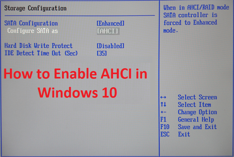 How to Enable AHCI Mode in Windows 10