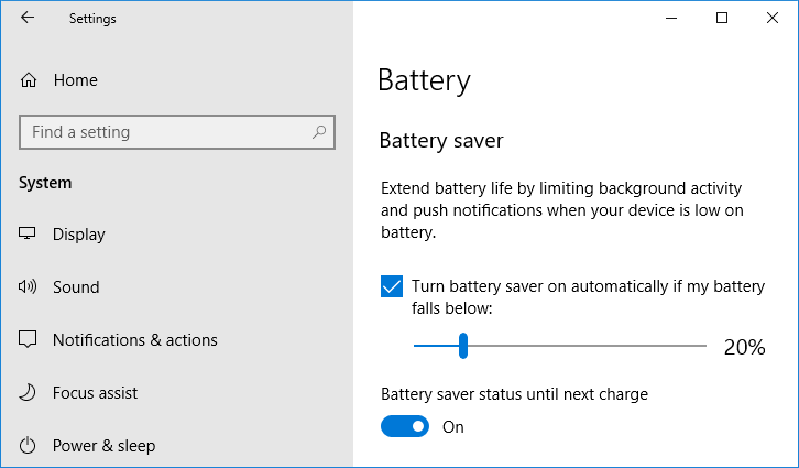 Как включить или отключить режим экономии заряда батареи в Windows 10