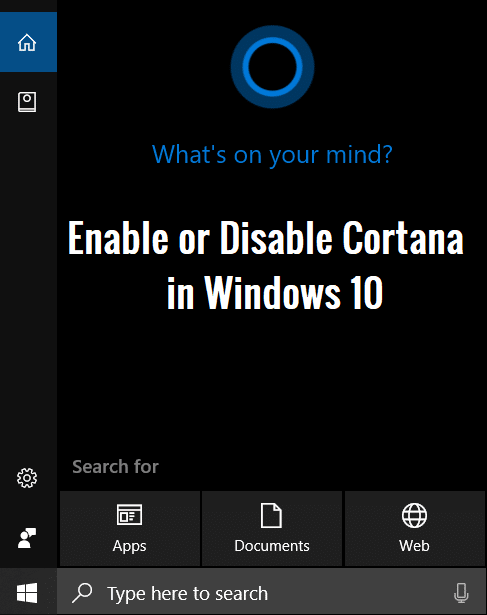 How to Enable or Disable Cortana in Windows 10