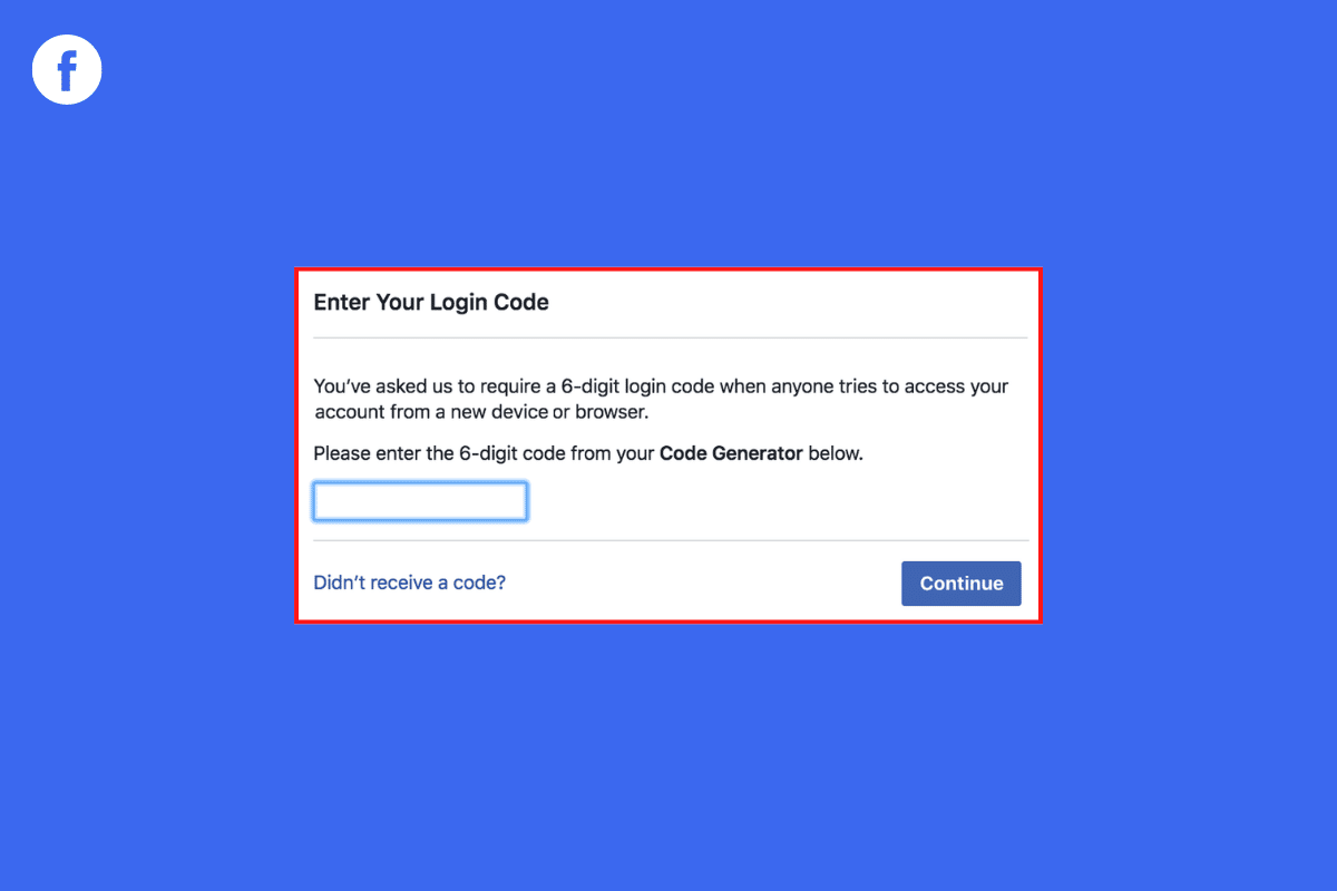 Коригирайте проблема с кода за влизане във Facebook