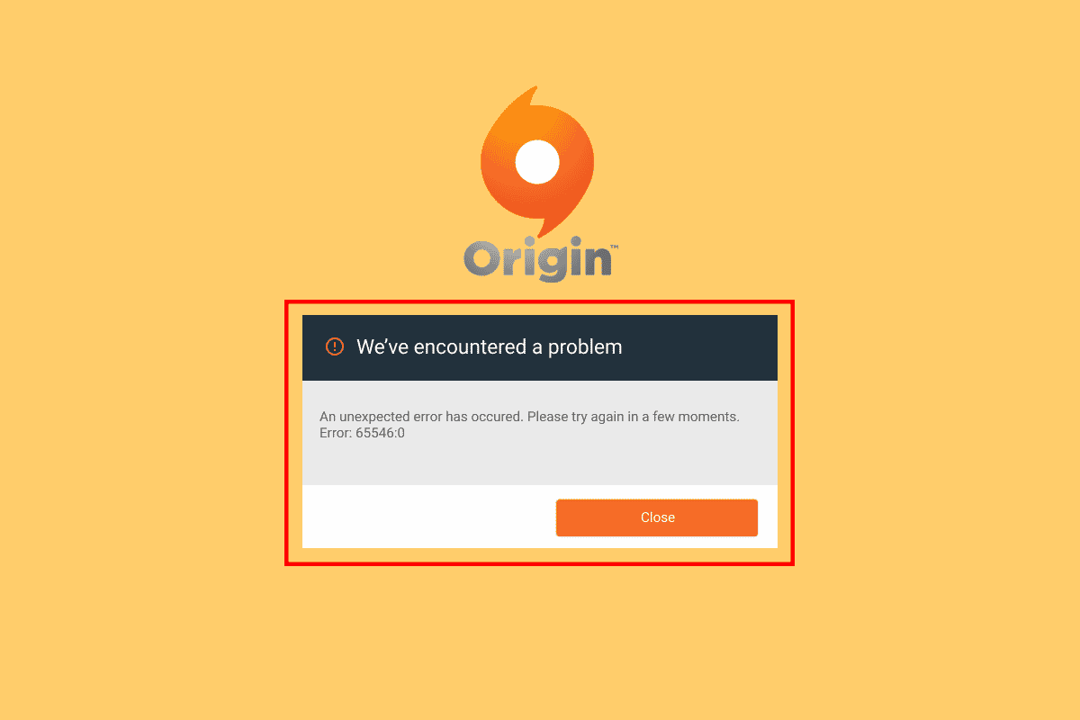 Fix Origin Error 65546: 0 yn Windows 10