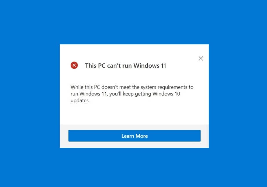 How to Fix This PC can't run Windows 11 Error