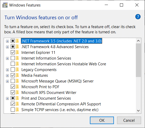 Sådan installeres Microsoft .NET Framework 3.5