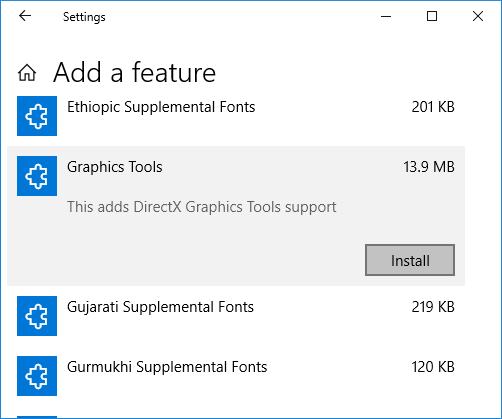 How to Install or Uninstall Graphics Tools in Windows 10