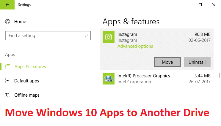 Как переместить приложения Windows 10 на другой диск