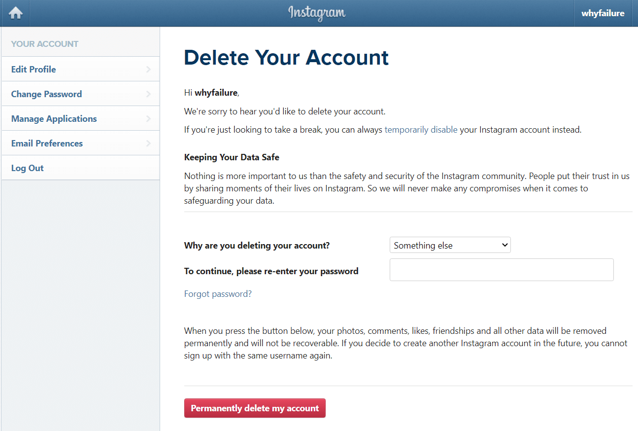 How to Permanently Delete Instagram Account