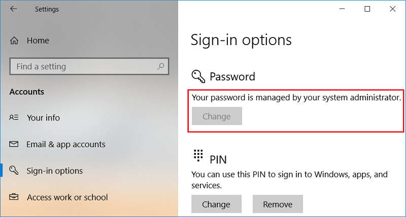 How to Prevent Users from Changing Password in Windows 10