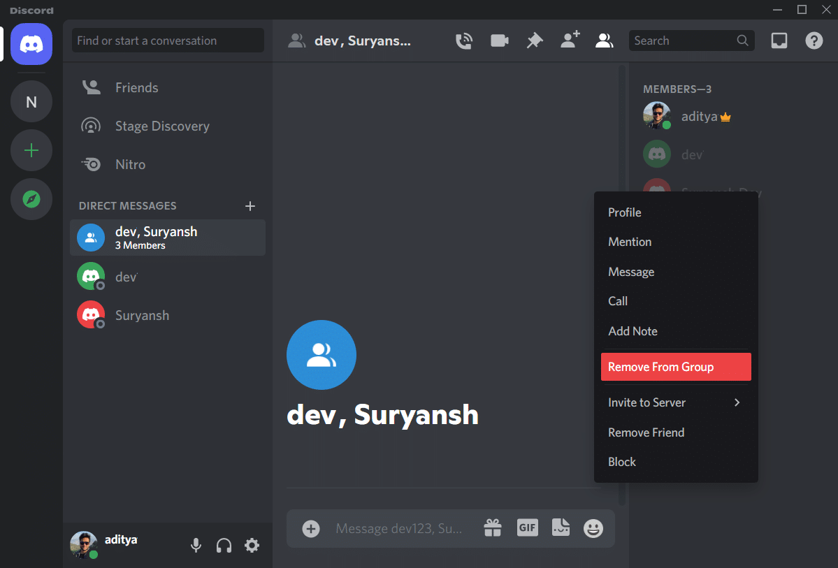 How to Remove Someone from Group DM on Discord