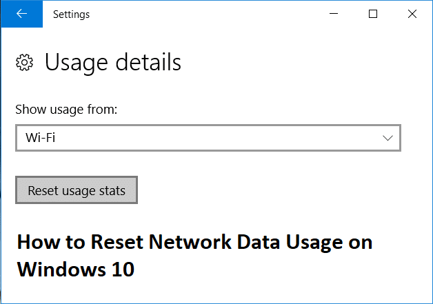 Reset Network Data Usage on Windows 10 [GUIDE]