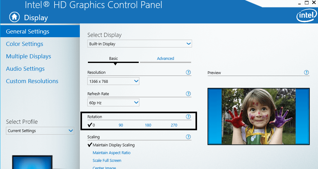 How to Rotate Screen through Your Graphics Driver’s Options