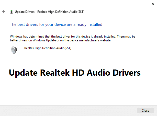 How to Update Realtek HD Audio Drivers in Windows 10