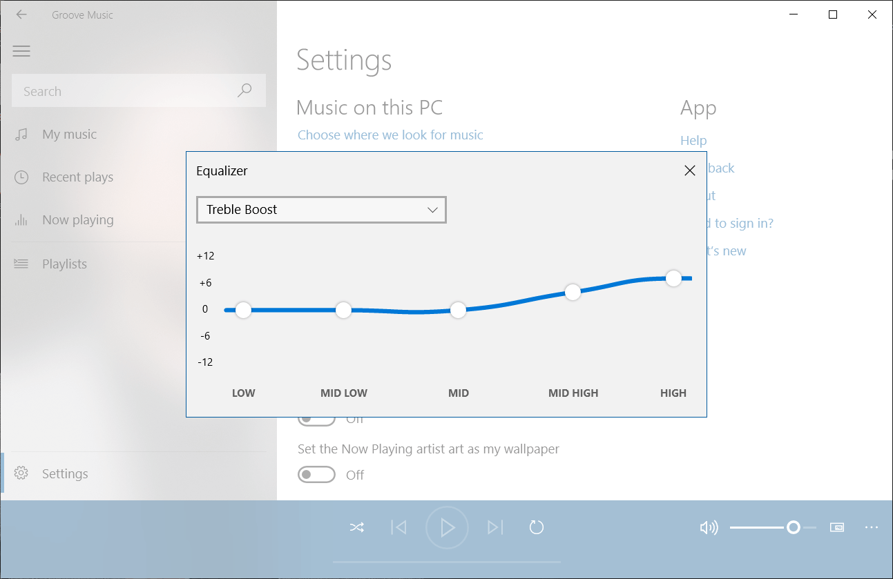 How to use the Equalizer in Groove Music in Windows 10