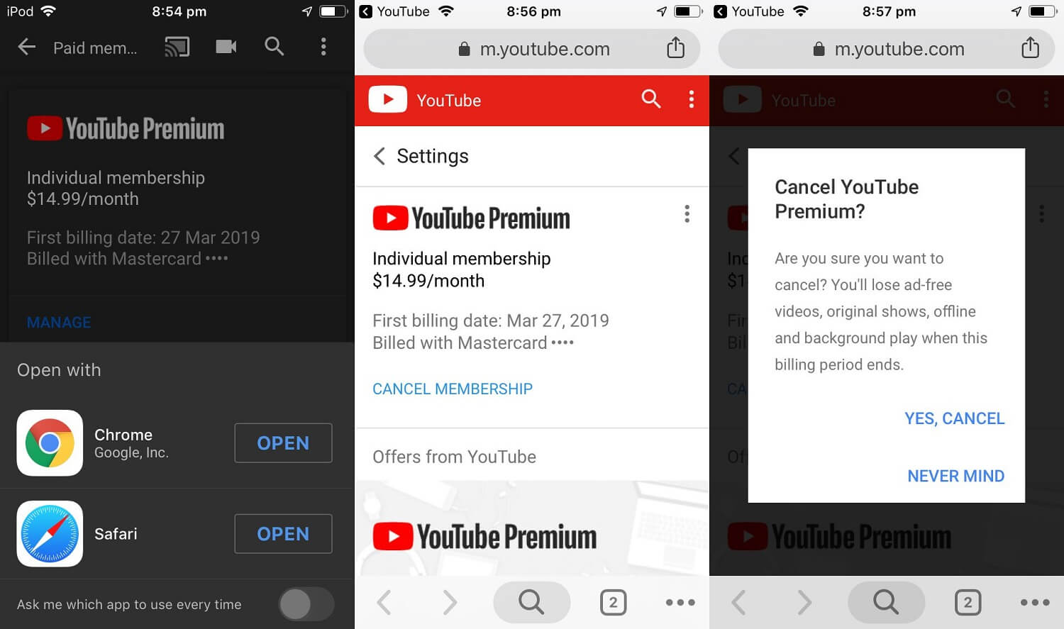 Open the YouTube app on your device and tap on your profile picture on the top right-hand side