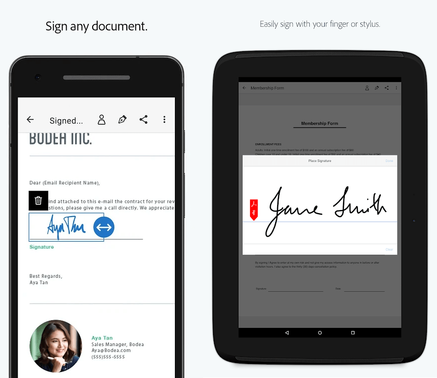 How to electronically sign a PDF document on Android