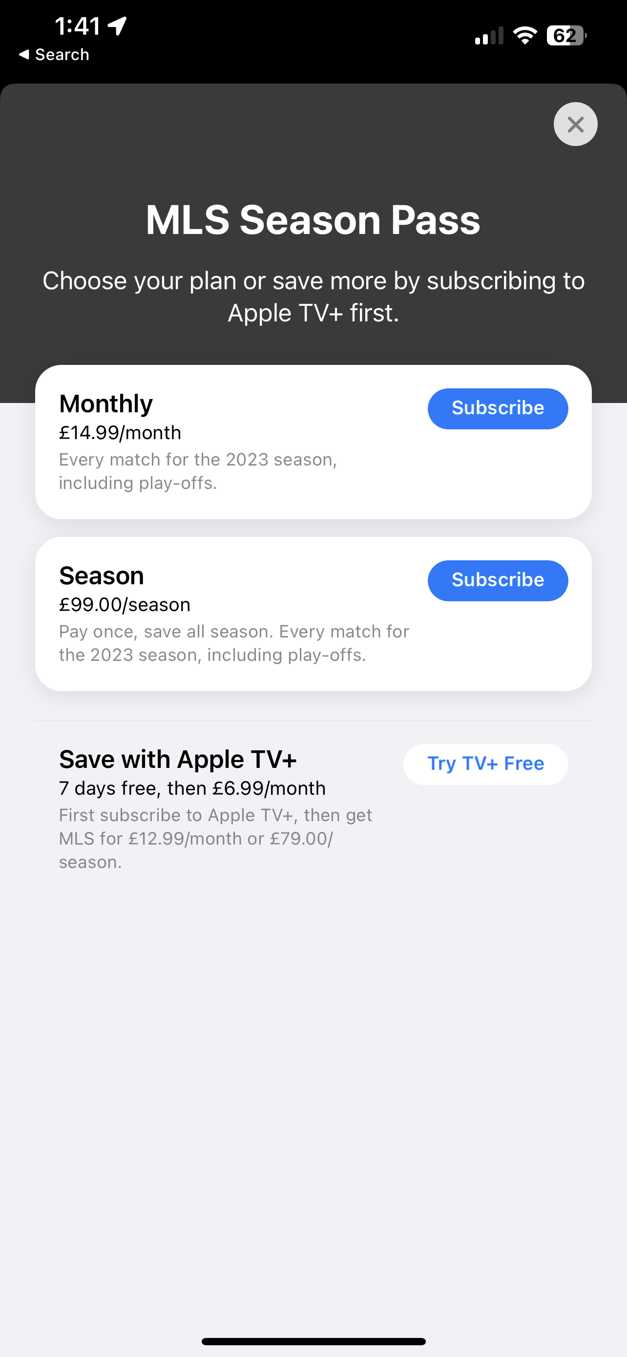 How to sign up MLS Season Pass Apple TV