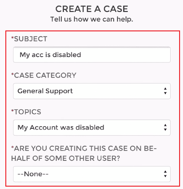 IMVU create a case - My account was disabled - General Support - No