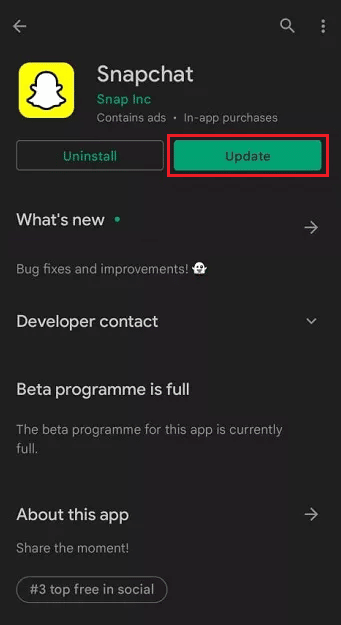 If a new update is available, tap on Update
