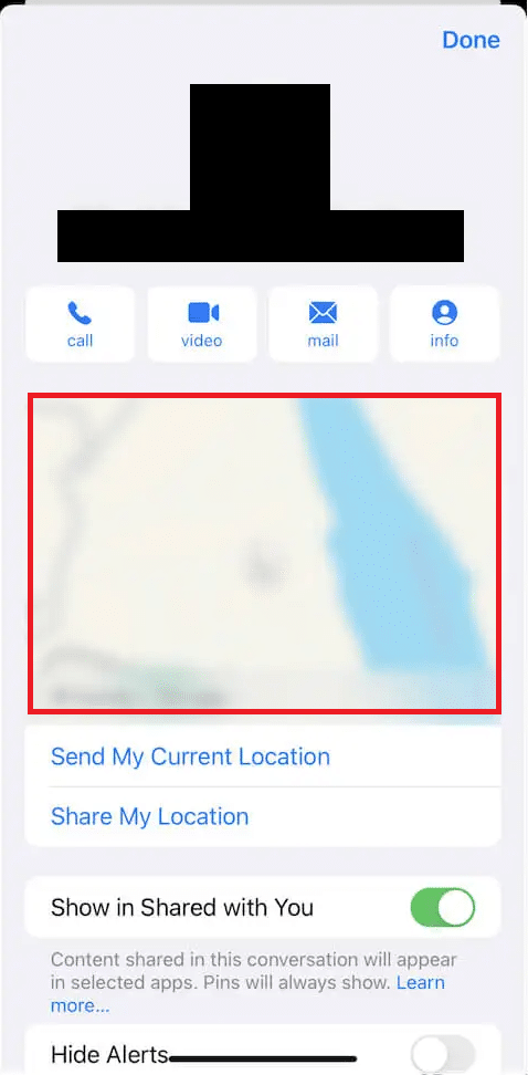 If the location sharing is still turned on, you will see the location in the mini-map