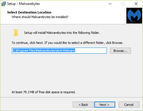 If you want to change the default installation location of the program then click Browse, if not then simply click Next