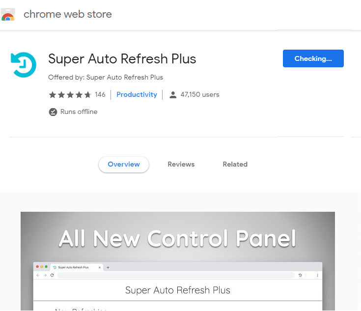 In Chrome Web Store search for Super Auto Refresh Plus