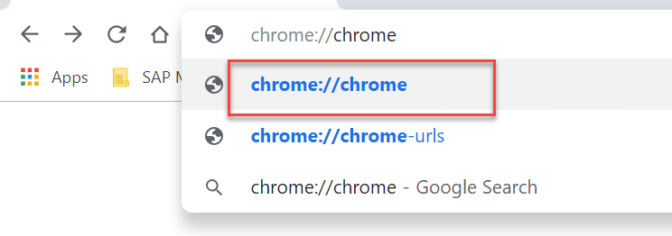 In Chrome type chrome chrome in address bar
