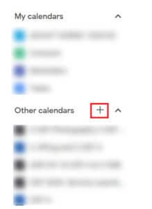 In Google Calendar, click add