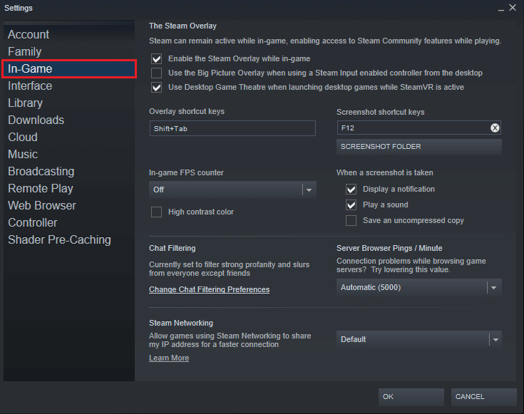 In Settings, go to the ‘In-game’ option.| Check FPS in games