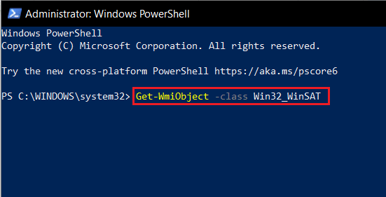 In the PowerShell window, type the command press enter
