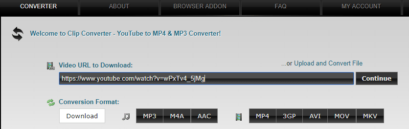 In the address bar, enter the link of the video you want to download