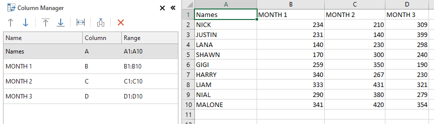 In the column manager, you will see the list of all your columns. | swap columns or rows in Excel